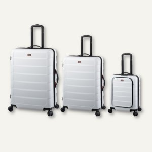 Reisetrolley S/M/L - 40/60/90 Liter, ABS-Material, weiß, 3 Größen im Set, 45590