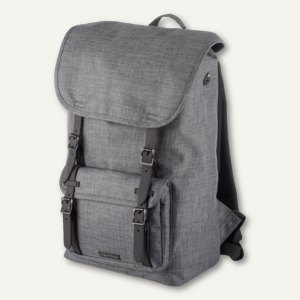 Lightpak Laptop Rucksack RIDER, 28 x 47 x 16 cm, für 15", Polyester, grau, 46161