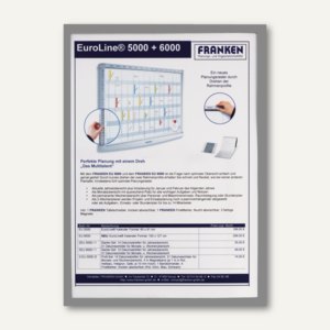 FRANKEN X-tra Line Dokumentenhalter magnetisch blau DIN A4 Whiteboard Magnet