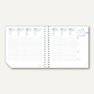 TIME & LIFE Terminkalender-Einlage - 16 x 16 cm, 1W/2S, Spiralbindung, weiß