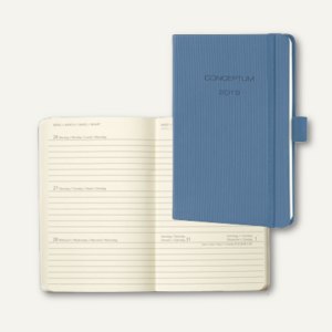 SIGEL Kalender CONCEPTUM, 1 Woche / 2 Seiten, ca. A6, Hardcover, powder 