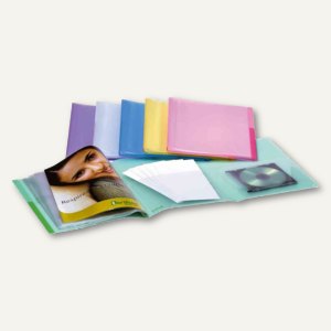 Sichtbuch "t-collection", DIN A4, mit 20 Hüllen, PP, sortiert, 36 Stück, 510109