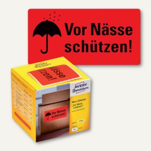 Hinweis-Etikettenrolle - "Vor Nässe schützen!", 100 x 50 mm, 200er Rolle, 7210