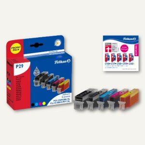 Pelikan Multi-Pack Tinte 4110053, 1xPGI + 4xCLI Bk (pig),C,M,Y, 5er Pack,4110053