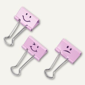 Rapesco Foldback-Klammern mit Emoji/Motiv, 19 mm, max. 75 Blatt