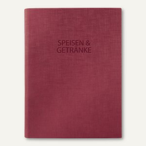 Sigel Speisekarten-Mappe DIN A5, Gummibindung, geprägt, 8 Blatt, bordeaux, SM113