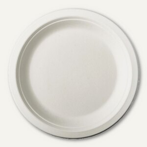 Papstar Teller "pure", Ø 18 x 2 cm, Zuckerrohr, weiß, 500 Stück, 84582