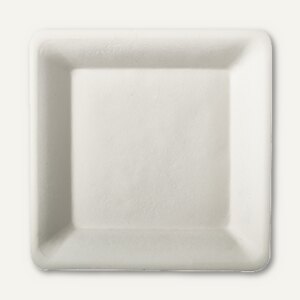 Papstar Teller "pure", 15.5 x 15.5 cm, Zuckerrohr, weiß, 144 Stück, 82454