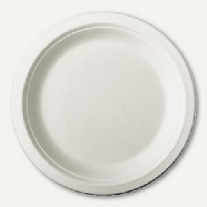 Papstar Teller "pure", Ø 18 x 2 cm, Zuckerrohr, weiß, 144 Stück, 84581