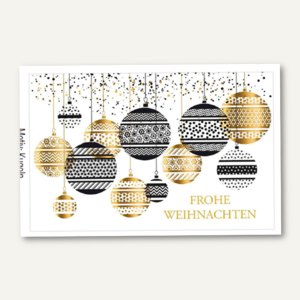 Weihnachtskarte Glamour Kugeln