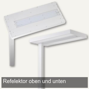officio LED-Stehleuchte, 80W, 195 cm, 2 Lichtquellen, Bewegungssensor