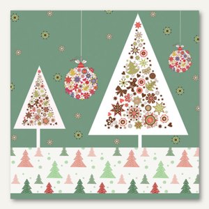 Weihnachts-Motivservietten Fancy Trees