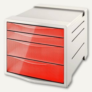 Esselte Schubladenbox Colour'Ice, DIN A4, 4 Schübe, PS, apricot/lichtgrau,626283