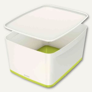 Aufbewahrungsbox MyBox, 18 Liter, DIN A4, 385x318x198 mm, Kunststoff, weiß/grün