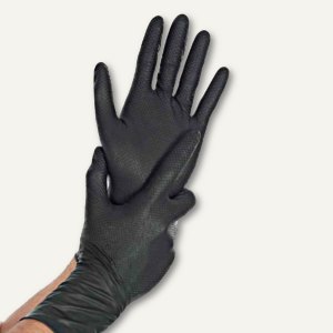 Nitril-Handschuh "POWER GRIP LONG", Größe S, puderfrei, schwarz, 50 Stück