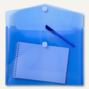 Dokumententasche mit Klettverschluss A4, max. 90 Blatt, PP/200µ, blau, 50 St.