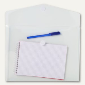 Dokumententasche mit Klettverschluss A4, max. 90 Blatt, PP/200µ, kristall, 50 St
