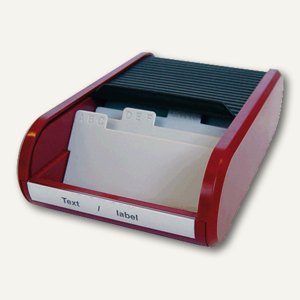 Helit Visitenkartenbox, alphabetische Unterteilung, schwarz/rot, H62180.92