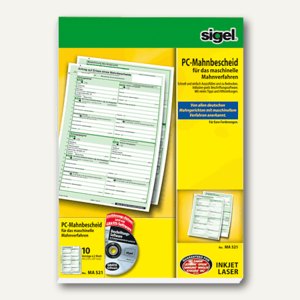 Mahnbescheid inkl. Software zum Bedrucken