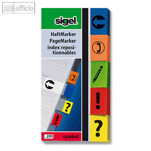 Haftmarker transparent m. Symbolen