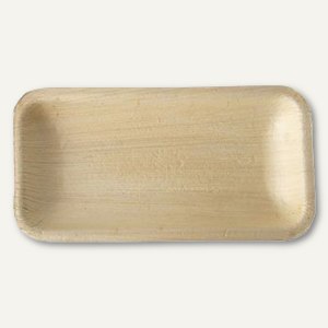 Papstar Tabletts "pure", eckig, 18 x 9 x 2 cm, Palmblatt, 4x 25 Stück, 87933