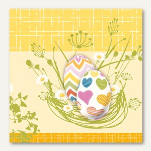 Papstar Dekorservietten "Ostara", 1/4-Falz, 3-lagig, 25 x 25 cm, 600 Stück,85383