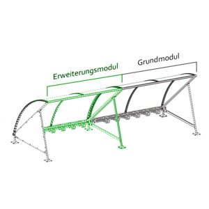 Fahrradüberdachung HALBMOND - Erweiterung