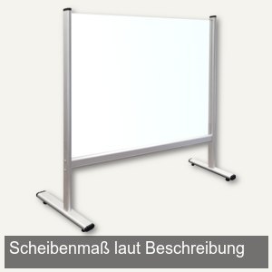 Thekenaufsatz Spuckschutz mit Durchreiche, 40 x 65 cm, ESG Sicherheitsglas