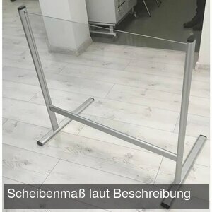 Thekenaufsatz Spuckschutz mit Durchreiche + Seitenteile, 60 x 65 cm, Acryl