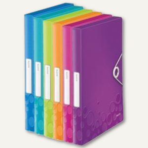 LEITZ Ablagebox WOW, Dokumenten-Mappe, DIN A4, PP, sortiert, 6er Set, 4629-00-99