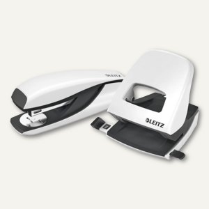 Heftgerät- & Locher-Set WOW, 30 Blatt, Metall, inkl. 200 Klammern, weiß