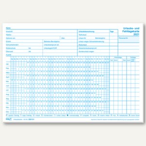 Urlaubs- und Fehltagekarte ***2021***