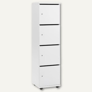 DESKIN Schließfachschrank, 4 Fächer + Posteinwurfschlitz, 153x40x42 cm