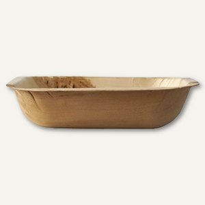 Papstar Tray "pure", eckig, 4 x 18 x 18 cm, Palmblatt, natur, 5x 25 Stk., 88218