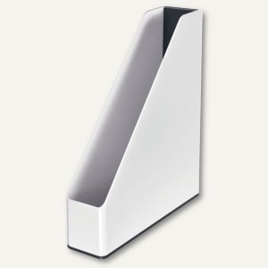 LEITZ Stehsammler WOW Duo Colour, DIN A4, Polystyrol, weiß / schwarz, 5362-10-95