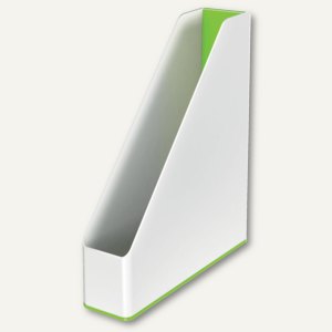 LEITZ Stehsammler WOW Duo Colour, DIN A4, Polystyrol, weiß / grün, 5362-10-54