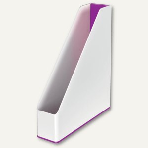 LEITZ Stehsammler WOW Duo Colour, DIN A4, Polystyrol, weiß / violett, 5362-10-62