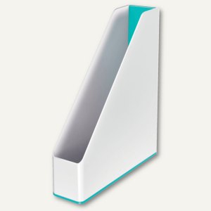 LEITZ Stehsammler WOW Duo Colour, DIN A4, Polystyrol, weiß / eisblau, 5362-10-51