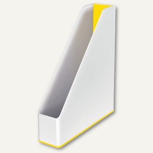 LEITZ Stehsammler WOW Duo Colour, DIN A4, Polystyrol, weiß / gelb, 5362-10-16