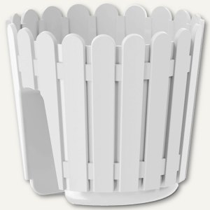 Geländertopf LANDHAUS, (Ø)300 x (H)260 mm, frostfest, PP (recycelt), weiß