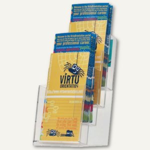 officio Prospektständer 1/3 DIN A4, 4 Fächer, PS, transparent, KF04186