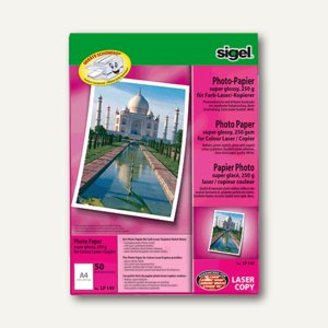 DIN A4 135 g//qm sigel Foto-Papier 2-seitig glossy