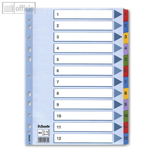 Mylar Karton Zahlen-Register 1 - 12
