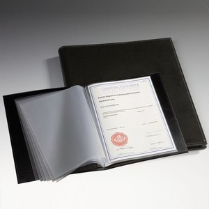Urkunden-/Dokumentenmappe mit 40 Klarsichttaschen