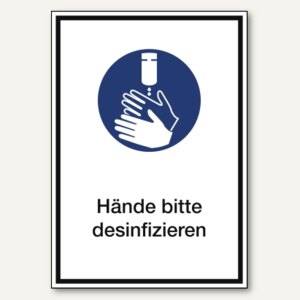 Hinweisschild Hände desinfizieren