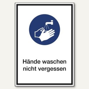 Hinweisschild Händewaschen nicht vergessen