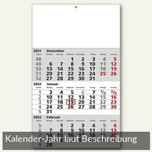 3-Monatswandkalender - 30 x 49 cm
