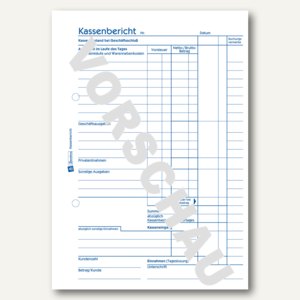 Avery Zweckform 305 Kassenberichts-Formular - A5 Kassenbuch Für Buchführung Und Berichtswesen