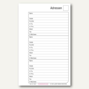 Adress-Register für Zeitplaner