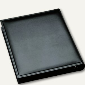 Läufer Monza Ringbuch DIN A4 aus Lederfaserstoff, 4 Ringe Ø 30mm, schwarz, 34326